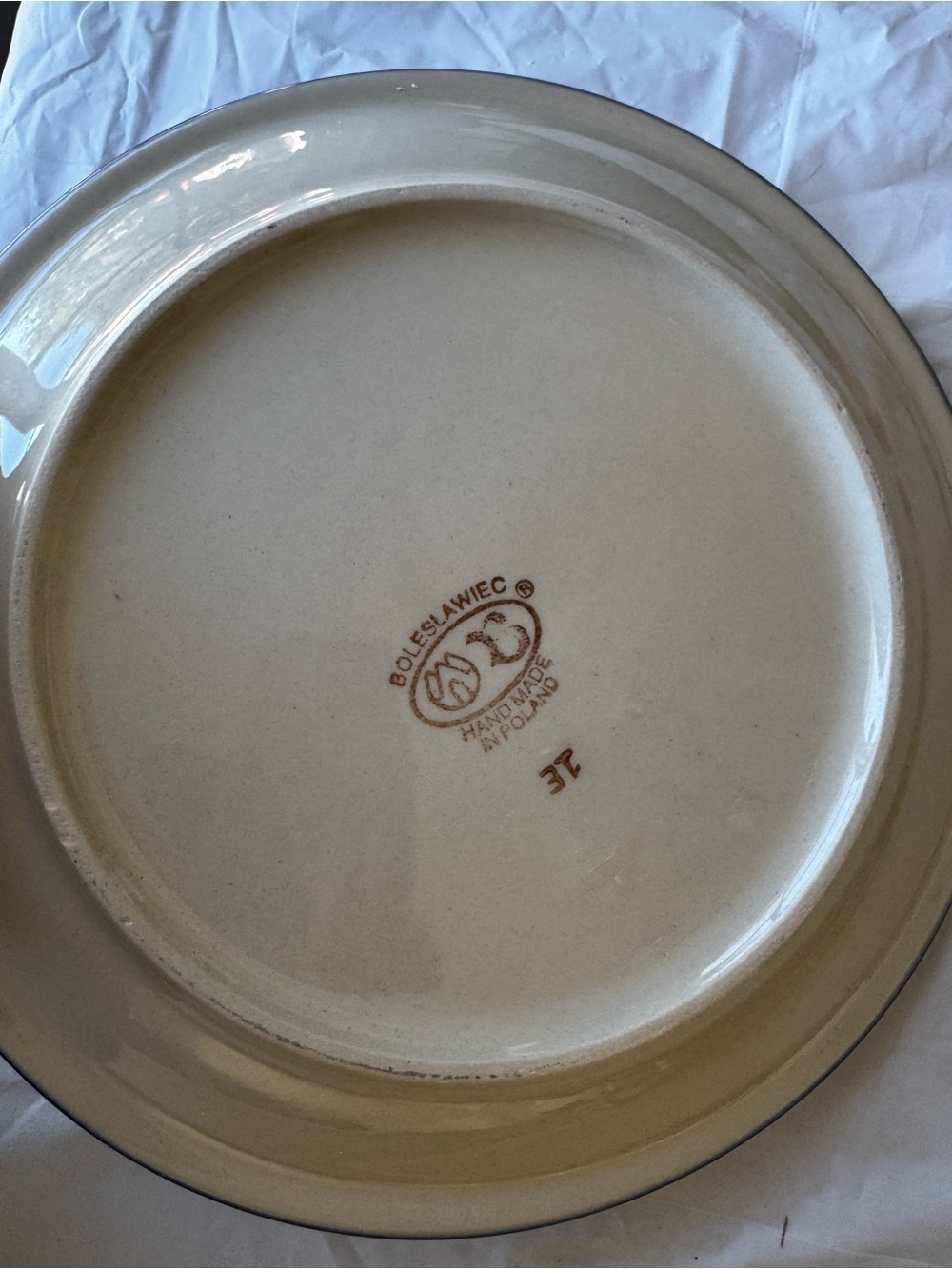Bolestawiec Stoneware Forget Me Not Dot Blue and White Plate Poland Pottery - Picture 3 of 4